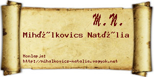 Mihálkovics Natália névjegykártya